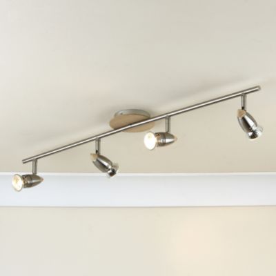 Wood and Nickel 4 Light Spotlight
