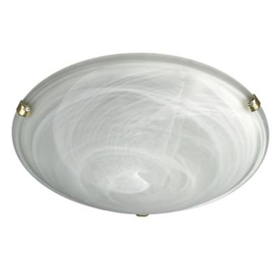 Statutory Glass 2 Light Flush Ceiling Light with