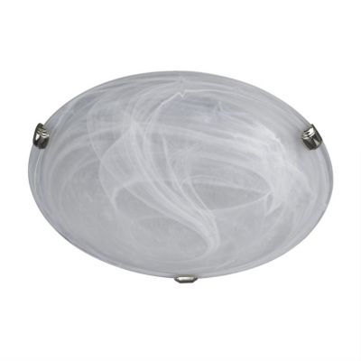 Statutory Glass Flush Ceiling Light with Chrome Clips