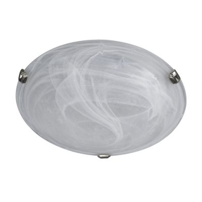 Statutory Glass Flush Ceiling Light with Chrome Clips