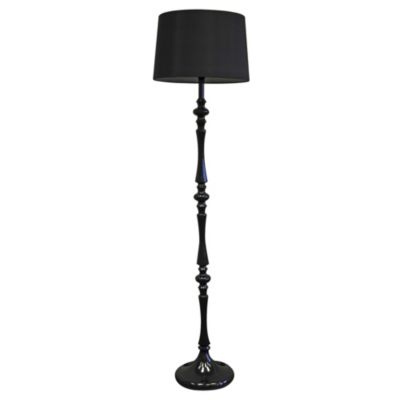 Rococo Wood Floor Lamp Black