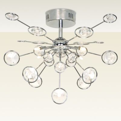 Inlite Hudson 4-light Flush Fitting Ceiling Light Chrome