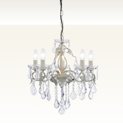 Magdalena 5-bulb Chandelier Cream and Gold