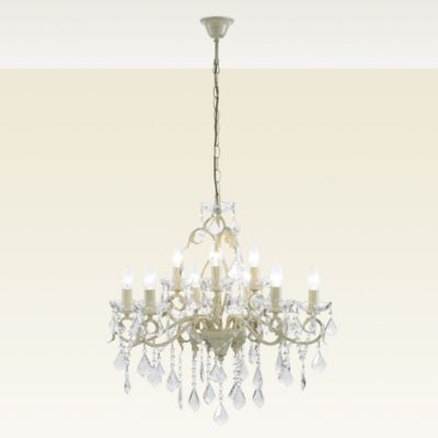 Magdalena 9-bulb Flush Chandelier Cream and Gold