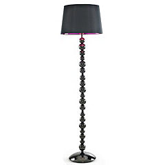Inlite Lena Floor Lamp with Aubergine Lined Shade