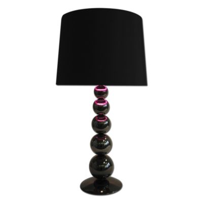 Inlite Lena Table Lamp with Aubergine Lined Shade