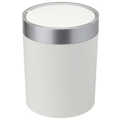 Tu White & Silver Flip Top Bin