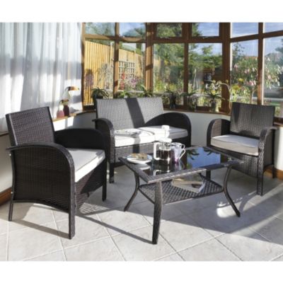 Rowlinson Rattan Effect 4-piece Garden Furniture Set