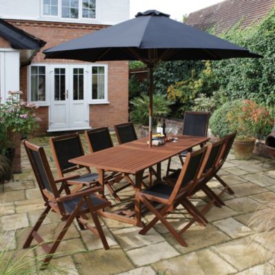 Rowlinson Hardwood 10-piece Garden Furniture Set