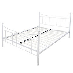 White Metal Double Bedstead