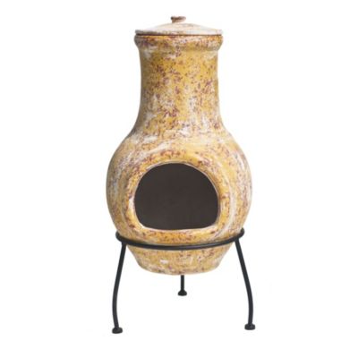 La Hacienda Clay Chimenea Plain Small Hot Yellow