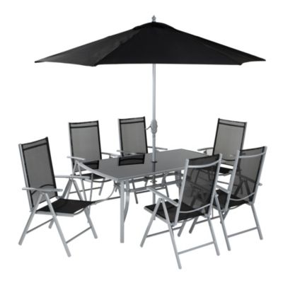 Capri 8-piece Garden Set Black