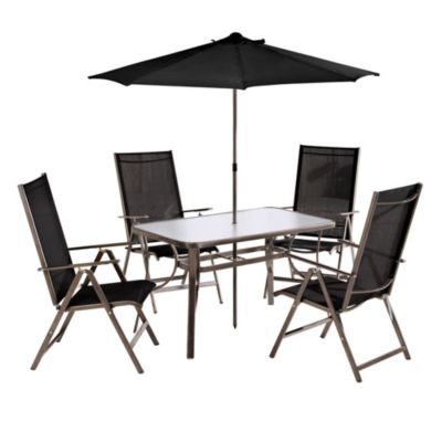 Unbranded Tennyson 6-piece Dining Set Black and Steel