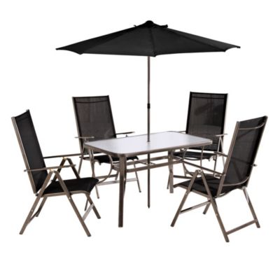 Statutory Tennyson 6-piece Dining Set Black and Steel