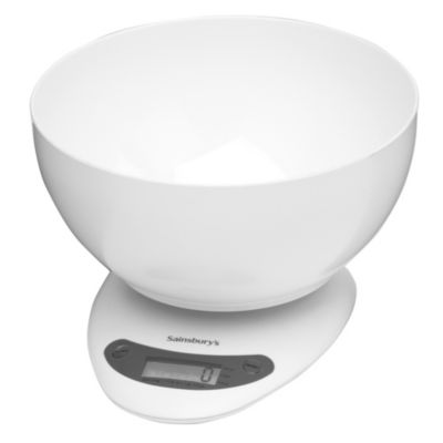 Sainsbury's White Bowl Electronic Kitchen Scales