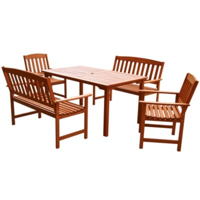 Statutory Malay Hardwood 5-piece Garden Dining Set