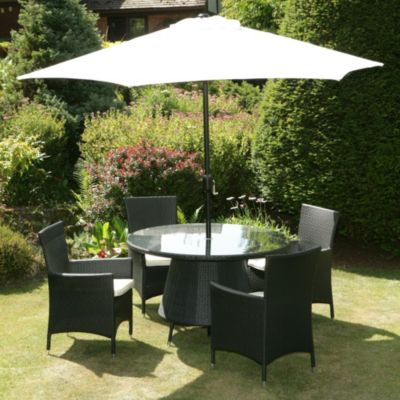 Statutory Gemini Polyrattan 6-piece Round Dining Set