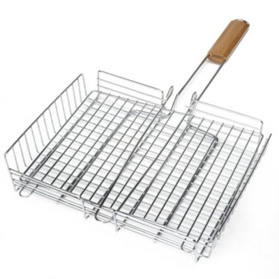 Sainsbury's Bamboo and Chrome-plated Barbeque Meat Grill