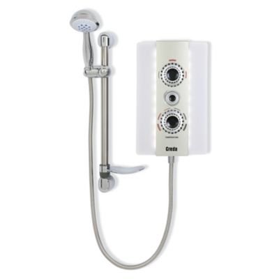 Creda AquaAmbiance White 8.5kW LED Instantaneous Electric Shower