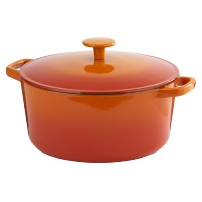 Cook's Collection Cast Iron Casserole Dish 5L Orange