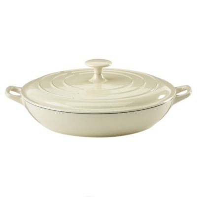 Cook's Collection Cream 3L Cast Iron Shallow Casserole Dish