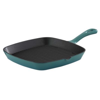 Cook's Collection Cast Iron Griddle Pan Teal Blue