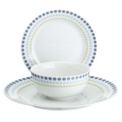 Tu Blue Gradient Spot Porcelain 12-piece Dinnerware Set