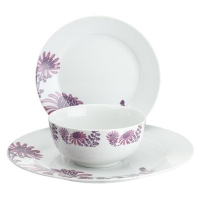 Tu Pink Chrysanthemum Porcelain 12-piece Dinnerware Set