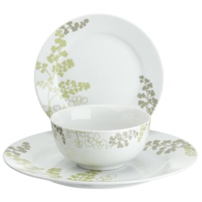 Tu Green Fern Porcelain 12-piece Dinnerware Set