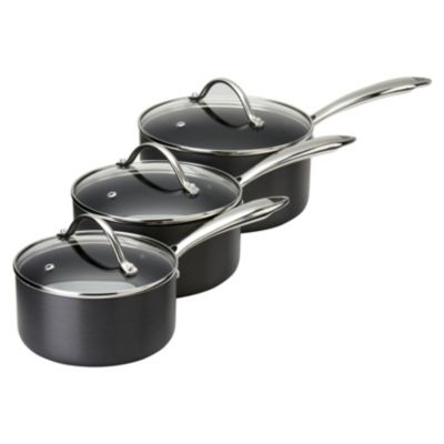 Cook's Collection Hard Anodised 3-piece Pan Set