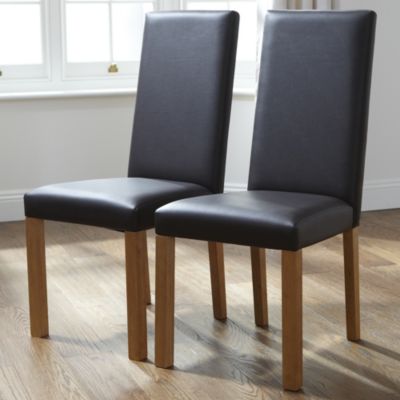 Java Set of 2 Faux Leather Dining Chairs