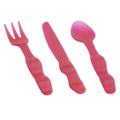 Sainsbury's Raspberry 12-piece Plastic Cutlery Set