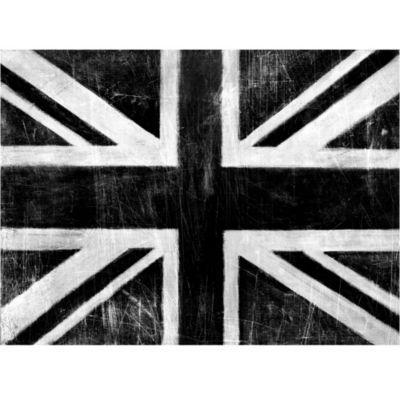Union Jack Silver Metallic Canvas 57x77cm