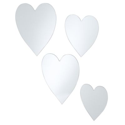Acrylic Mirrored Hearts Set of 4