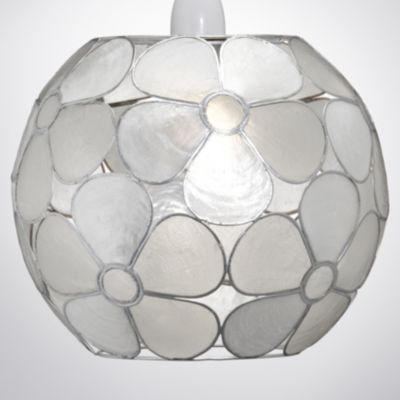Tu Capiz Floral Ball Pendant Natural