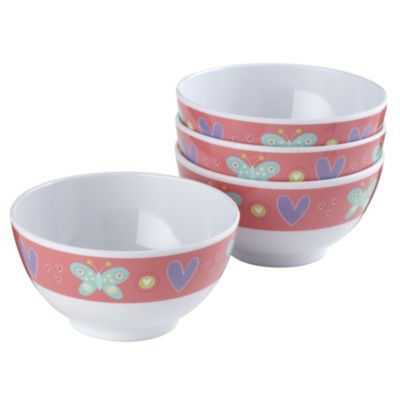 Sainsbury's Kids Butterfly Melamine Bowl Pack of 4
