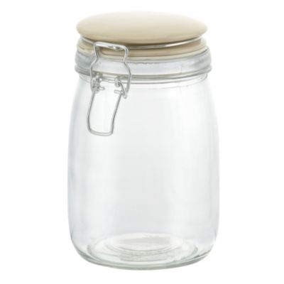 Garden Trading Cream Ceramic Lid Clip Jar 1L