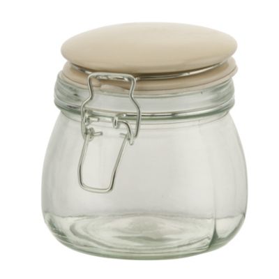 Garden Trading Cream Ceramic Lid Clip Jar 500ml