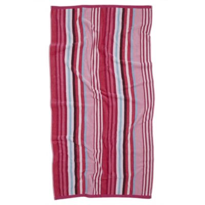 Tu Pink Stripe Jacquard Beach Towel