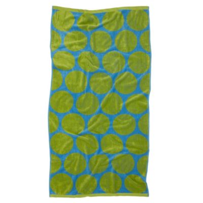 Tu Blue and Green Spot Jacquard Beach Towel