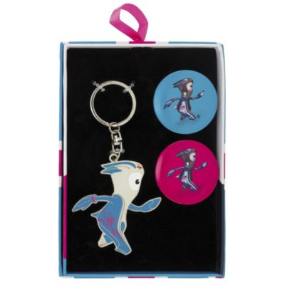 London 2012 Mandeville Enamel Keyring and 2 Badge Set in Gift Box