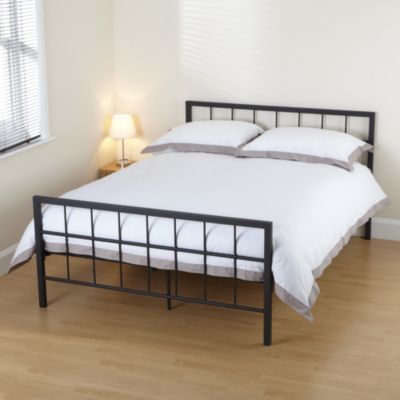 Morgan Double Textured Black Bedstead