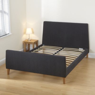 Unbranded Jenna Double Faux Suede Grey Bedstead
