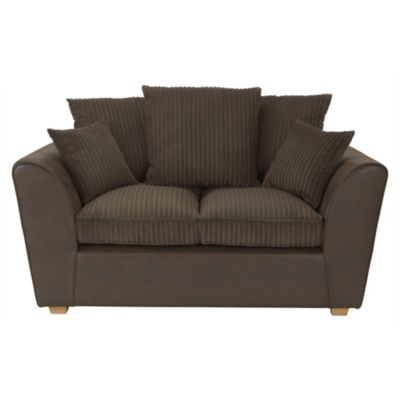 Ethan Regular Chocolate Corded Scatter Back Sofa