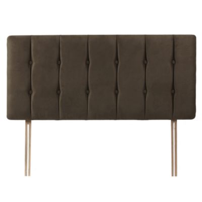 Orkney Chocolate Faux Suede Buttoned Single Headboard