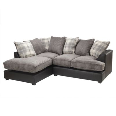 Ashley Grey Check Corded Left Hand Corner Group