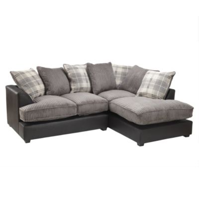 Ashley Grey Check Corded Right Hand Corner Group