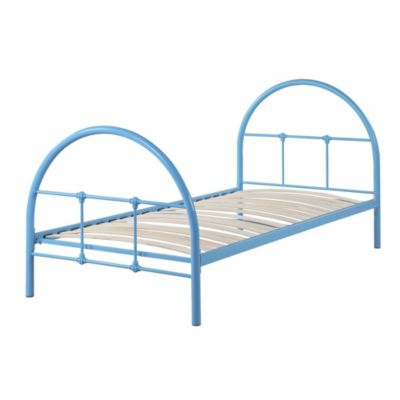 Blue Single Metal Bedstead