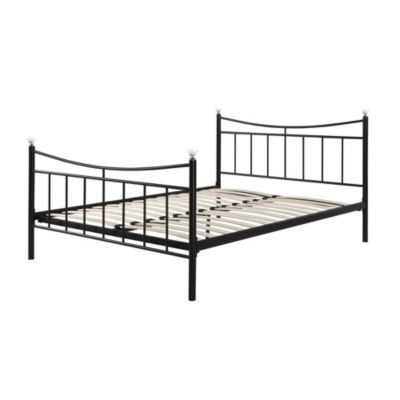 Double Black Metal Crystal Bedstead