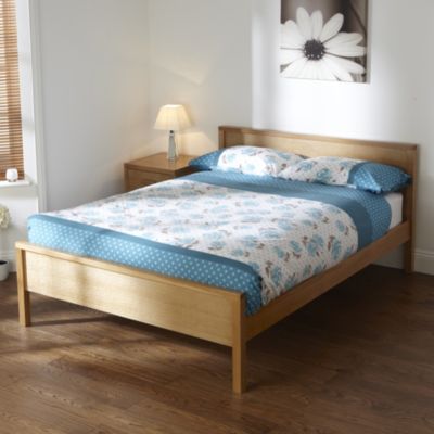 Double Oak Veneer Bedstead